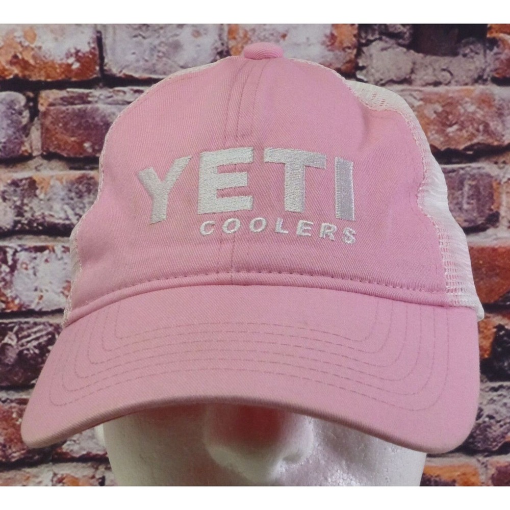 Yeti Coolers Pink & White Trucker Hat Adjustable Mesh Back Cap